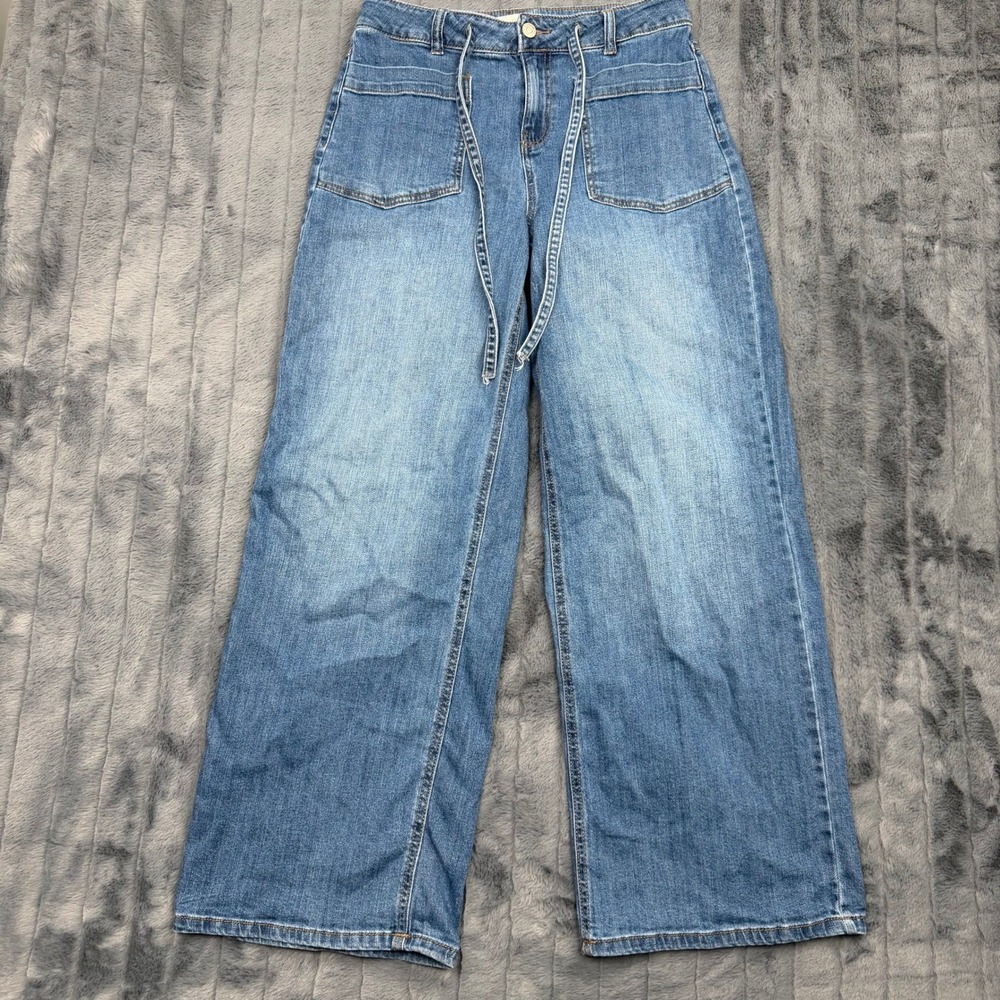 Cato 1946 Denim Womens Hi-Rise Wide Leg Jeans Medium Wash Blue Size 8 RN37080